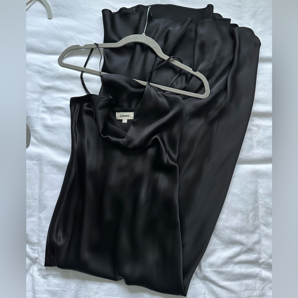 L’agence Serita Dress - 100% Silk.  Black, size 4, EUC! 🖤